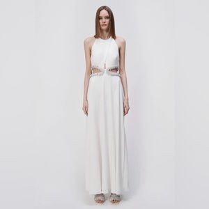 NWT Jonathan Simkhai Halter- neck cut out detailing gown w sequins